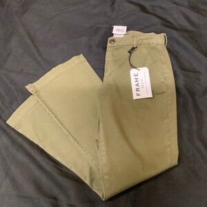 FRAME DENIM Le Crop Mini Boot Pants Jeans Olive Green Size 26 NWT